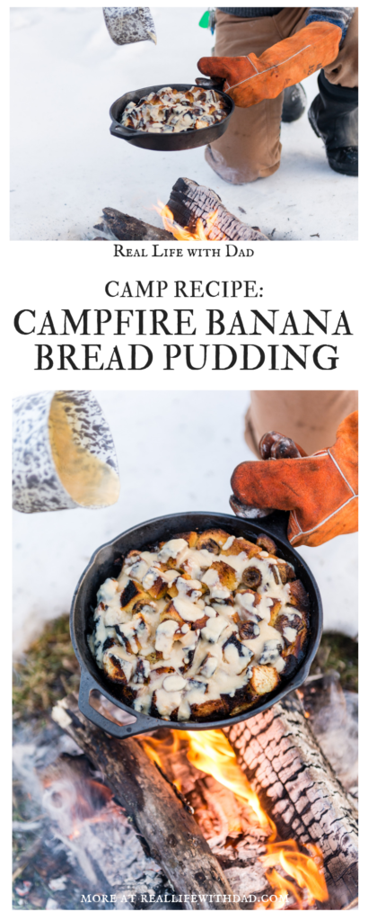 campfire banana bread pudding | reallifewithdad.com