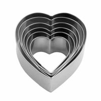 Heart Cookie Cutter Set - 6 Piece - 3 4/5", 3 1/5", 2 4/5", 2 3/5", 2 1/5", 1 4/5" - Heart Shaped Cookie Cutters, Stainless Steel Biscuit Pastry Cutters