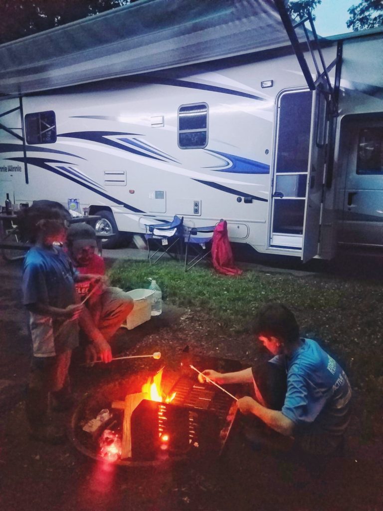 marshmallows over the fire | How to rent an RV | Reallifewithdad.com