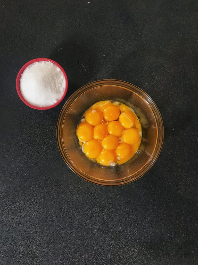 egg yolks and sugar