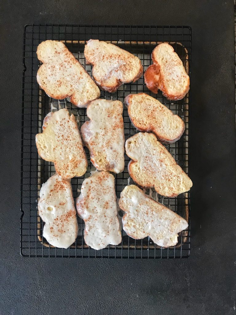 Eggnog French toast ready for the griddle