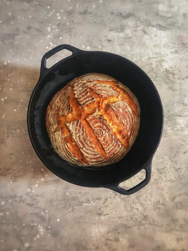 whey bread in the dutch oven