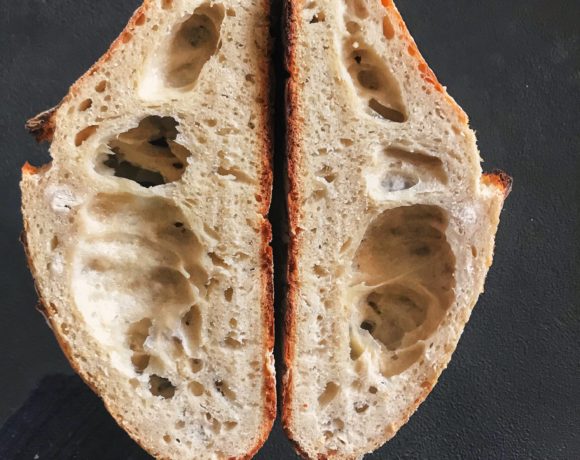 sourdough split in half