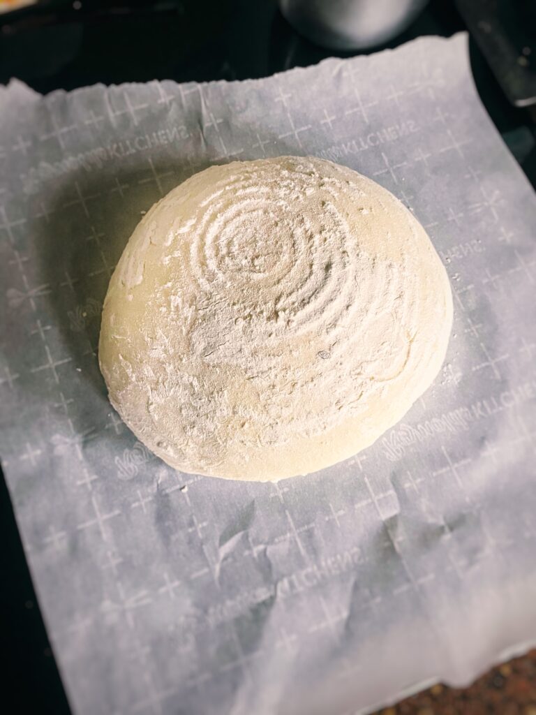 Dough turned out